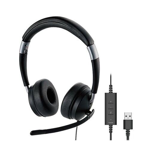 エレコム デュアルマイクノイズリダクション有線ヘッドセット USB 両耳 HS-HP101UNCBK エレコム デュアルマイクノイズリダクション有線ヘッドセット USB 両耳 HS-HP101UNCBK