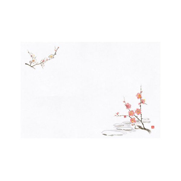 ヤマコー 用美 業務用 尺1お手元まっと 花景色 梅 (100枚入) yamaco64961(3)