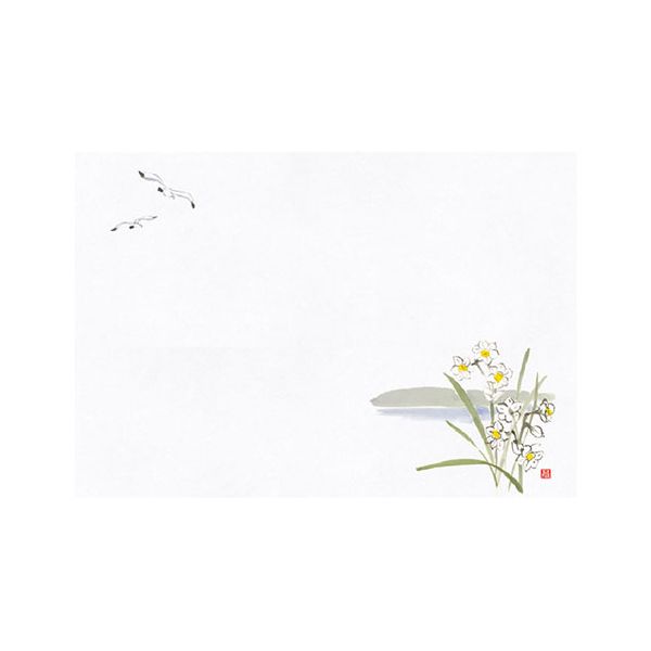 ヤマコー 用美 業務用 尺1お手元まっと 花景色 水仙 (100枚入) yamaco64969