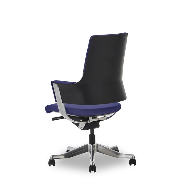オフィスチェア 約幅65.5cm ミドルバック ネイビーブルー キャスター付き 肘付き DELPHIII ファブリック インテリア家具 組立品【代引不可】 [3]