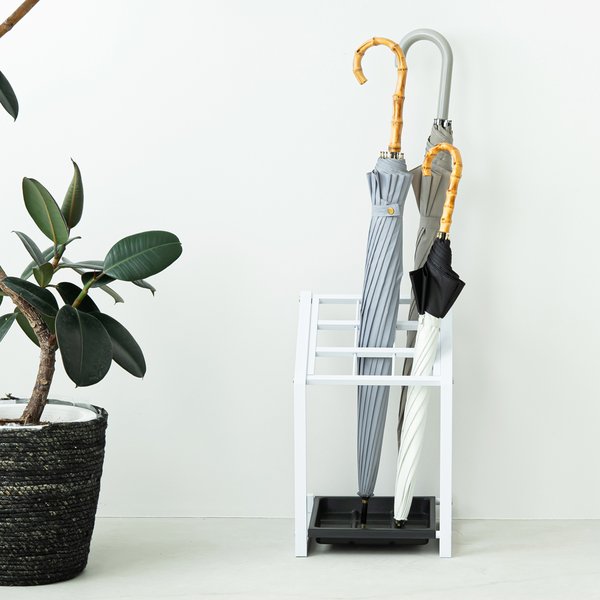 9マス傘立て（ホワイト/白） かさたて カサ立て 収納 オフィス アンブレラスタンド 店舗 業務用 スリム..