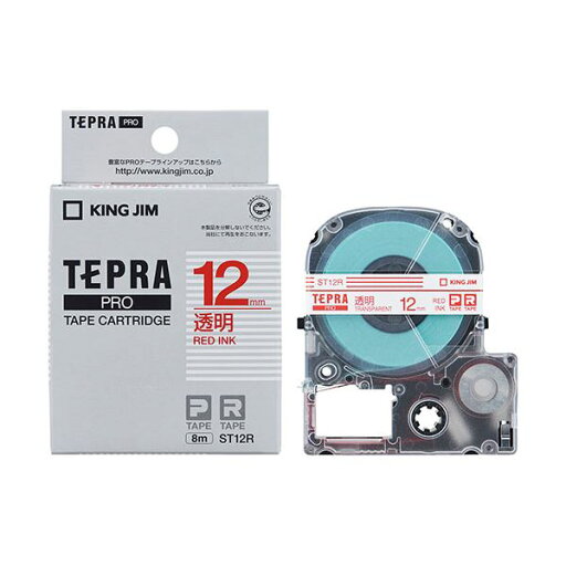 【5個セット】 KING JIM キングジム テプラPROテープ透明ラベル 12mm 赤文字 KJ-ST12RX5 【5個セット】 KING JIM キングジム テプラPROテープ透明ラベル 12mm 赤文字 KJ-ST12RX5
