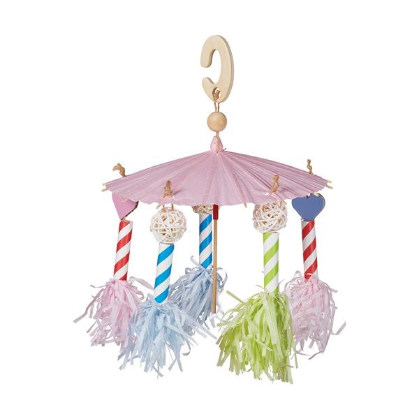 リコメン堂生活館の（まとめ） 小鳥のおもちゃ バードカーニバル パラソル 【×3セット】 鳥用品｜アングル2