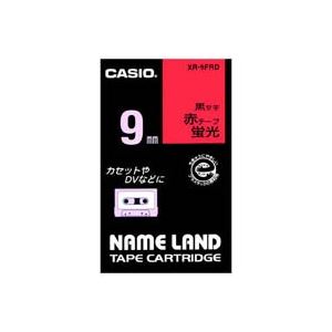 (まとめ)カシオ CASIO 蛍光テープ XR-9FRD 赤に黒文字 9mm【×5セット】 (代引不可)