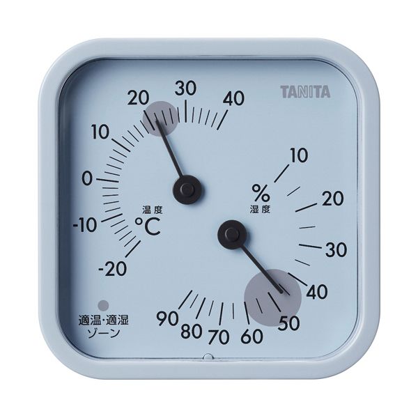 タニタ アナログ温湿度計 ブルーグレー TT-587-BL 1台