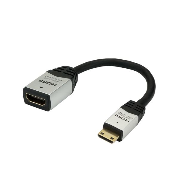 (まとめ)HORIC HDMI-HDMI MINI変換アダプタ 7cm シルバー HCFM07-010【×10セット】 (代引不可)