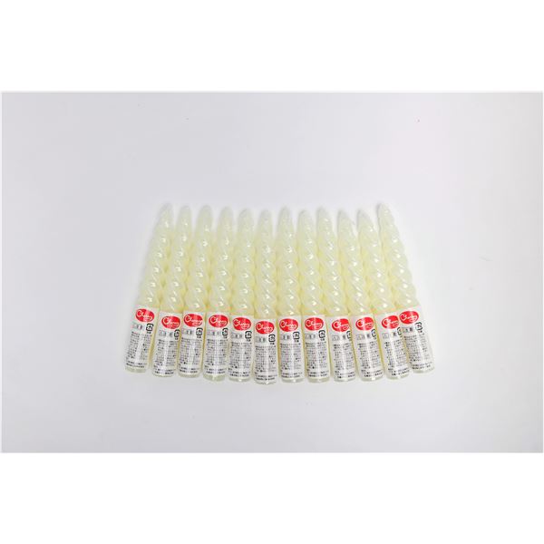 6インチ スパイラルキャンドル 【12本セット クリーム】 長さ約15cm 燃焼約4h 『シュリンク』 〔イベント バースデー〕 (代引不可)