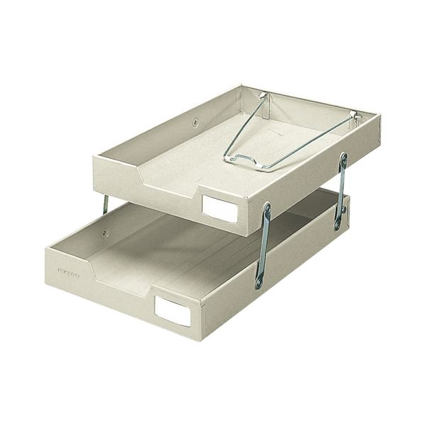 (まとめ) コクヨ スチールトレー A4タテ2段 ライトグレー ST-2M 1個 【×2セット】 (代引不可)