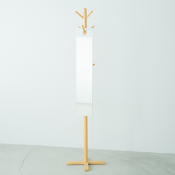 【4枚セット】フックミラー(100) (ホワイト/白) 幅20cm×高さ100cm ウォールミラー/壁掛け/鏡/飛散防止加工/日本製/省スペース/スリム/業務用/完成品/NK-1000 (代引不可)