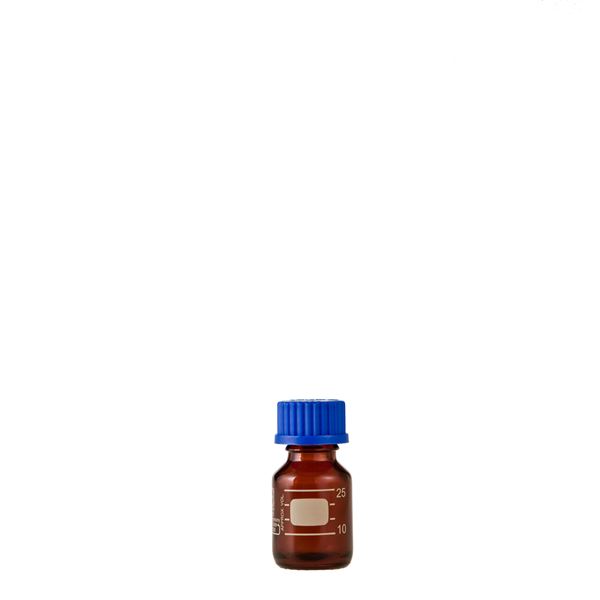 【柴田科学】ねじ口びん(メジュームびん) 茶褐色 青キャップ付 25mL【10個】 017210-25A (代引不可)