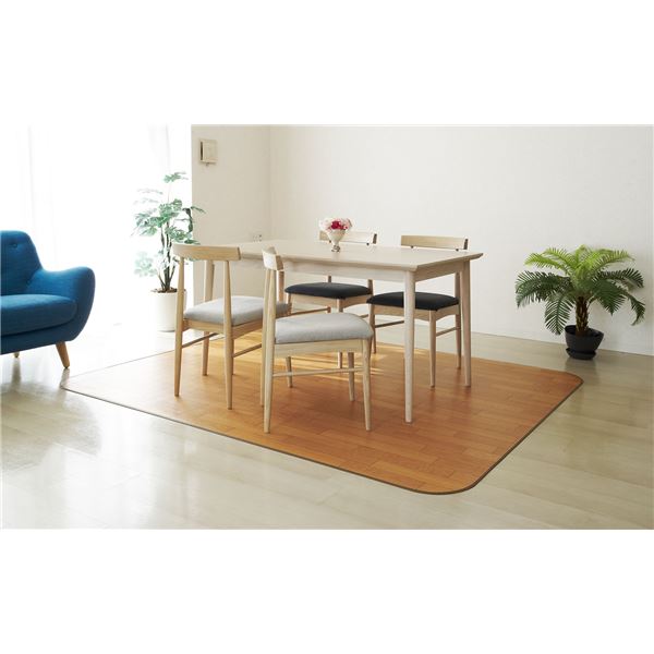 アキレス 滑り止めつき クッションフロアラグマット ライトブラウン 182×270cm (代引不可)