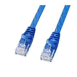 (まとめ)サンワサプライ カテゴリ6フラットLANケーブル LA-FL6-03BL【×5セット】 (代引不可)のサムネイル