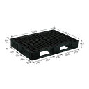 岐阜プラスチック工業 プラスチックパレット J-D4・1108 片面使用ブラック 1100×800mm (代引不可)(3)