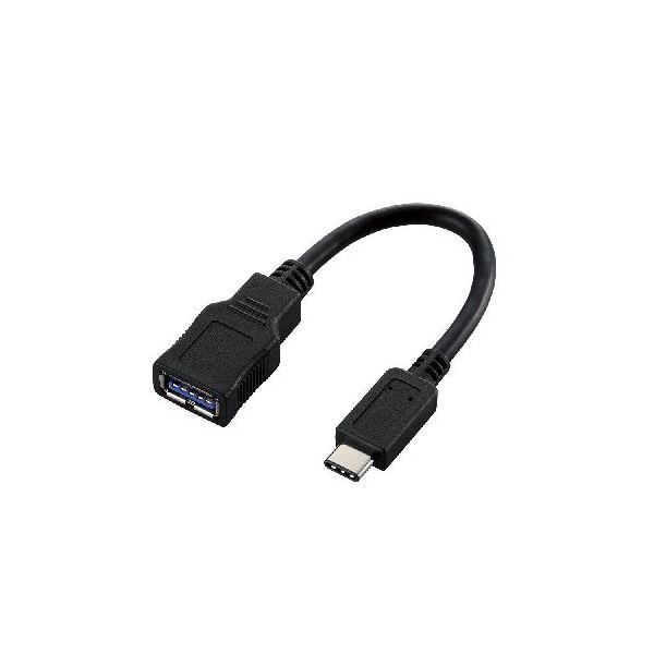 (まとめ)エレコム Type-C変換ケーブル USB3-AFCM01BK【×2セット】 (代引不可)