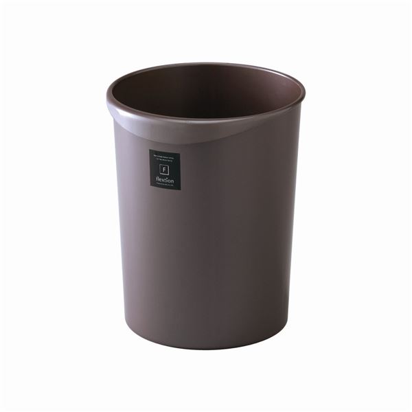 【24セット】 スタイリッシュ ダストボックス/ゴミ箱 【丸型 18L パールショコラ】 材質:PP 『Nフレクション』 (代引不可)