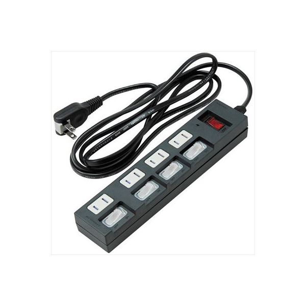 (まとめ)YAZAWA 個別集中スイッチ付節電タップ Y02BKS452BK【×2セット】 (代引不可)