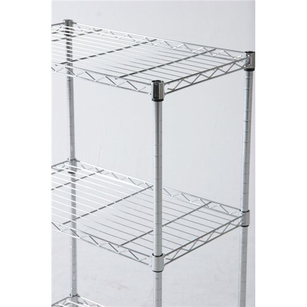 スチールラック オープンラック 3段 幅60cm クロム キャスター付き メタルマルチシェルフ リビング オフィス 店舗 組立品【代引不可】