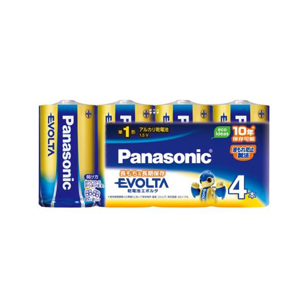 （まとめ） パナソニック EVOLTAアルカリ乾電池 LR20EJ/4SW(4本入) 【×2セット】