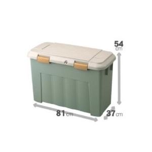 ベランダストッカー(収納ボックス/ストレージボックス) フタ付き 【スリム 107L】 幅81cm グリーングレ..