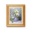 名画額縁/フレームセット 【F6号】 ルノワール 「花瓶の花」 460×552×55mm 壁掛けひも付き 金フレーム (代引不可)