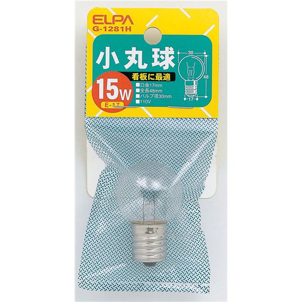 （まとめ） ELPA 小丸球 電球 15W E17 クリア G-1281H 【×30セット】 (代引不可)