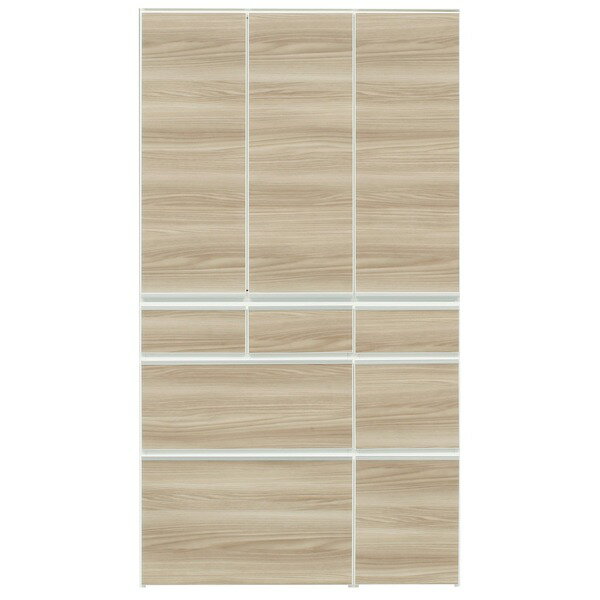 食器棚 ダイニングボード 幅100cm ブラウン 板扉 上置き付き 上台扉耐震ラッチ付き 日本製 国産 木目調..