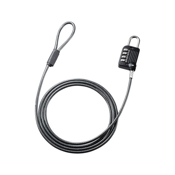 （まとめ） サンワサプライ ワイヤー一体型ダイヤル錠（ブラック） SLE-32S 【×3セット】 (代引不可)