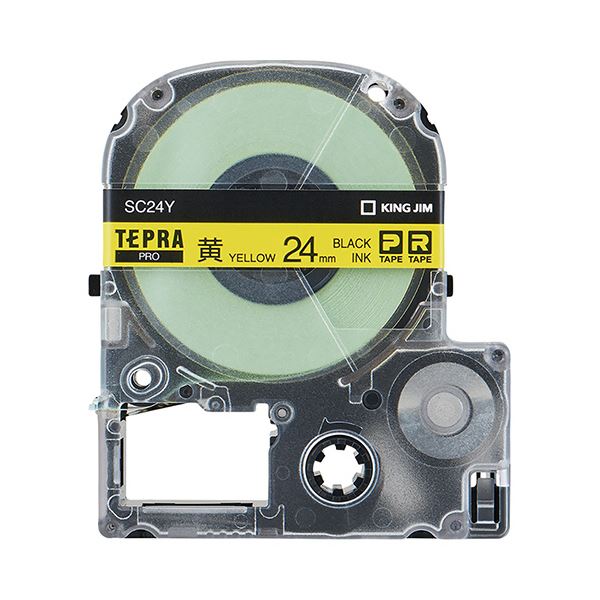 (まとめ) キングジム テプラ PRO テープカートリッジ パステル 24mm 黄/黒文字 SC24Y 1個 【×4セット】 (代引不可)