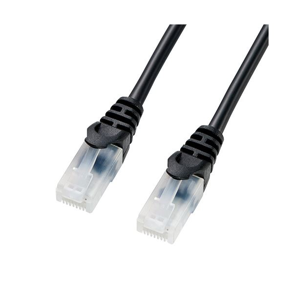 (まとめ)サンワサプライ ツメ折れ防止CAT5eLANケーブル LA-Y5TS-02BK【×10セット】 (代引不可)