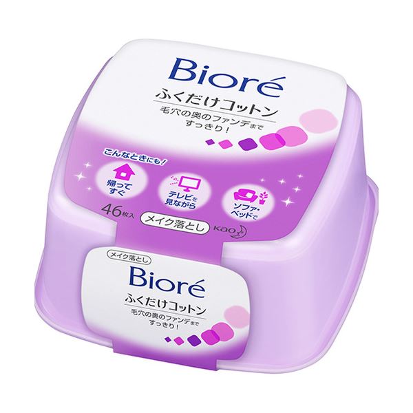（まとめ） 花王 ビオレ メイク落としふくだけコットン 本体 1ケース（46枚） 【×5セット】 (代引不可)