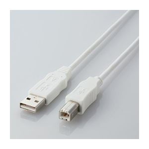 (まとめ)エレコム エコUSBケーブル(A-B・1m) USB2-ECO10WH【×5セット】 (代引不可)