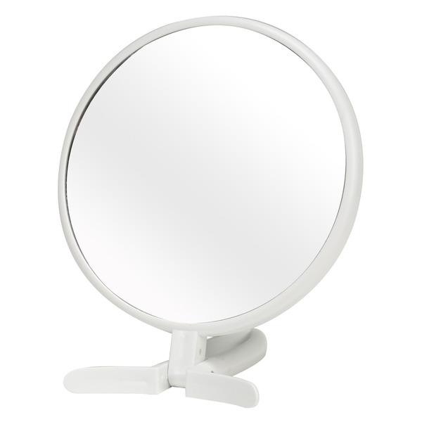 【24個セット】手鏡 BALLOON(ホワイト/白) ミラー/鏡/卓上ミラー/2WAY/3倍鏡/ミニサイズ/メイク/スリム/飛散防止加工/角度調整可能/業務用/完成品/NK-295 (代引不可)