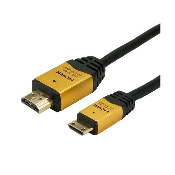 （まとめ）HORIC HDMI MINIケーブル 2m ゴールド HDM20-021MNG【×5セット】 (代引不可)