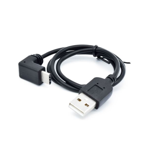 （まとめ）日本トラストテクノロジー 3.0A急速充電／通信対応 垂直L型TypeCケーブル （ブラック） JSC-..