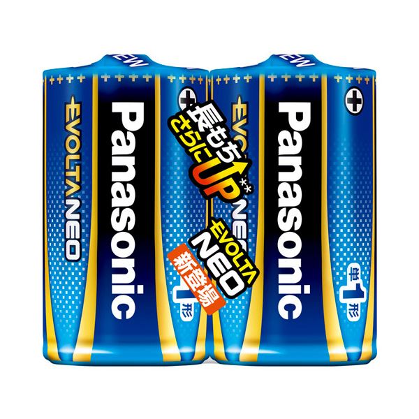 （まとめ）パナソニック アルカリ乾電池EVOLTAネオ 単1形 LR20NJ/2SE 1パック(2本)【×5セット】 (代引不可)