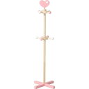 キッズ ポールハンガー コートハンガー 幅37cm ハート 木製 子供部屋 リビング 玄関 ベッドルーム 寝室 (代引不可)