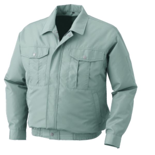 ポリエステル製長袖ワーク 空調服/作業着 【モスグリーン 6L】 KU90540【送料無料】 (代引不可)