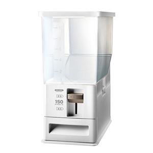 【8個セット】 計量米びつ/ライスストッカー 【12kg型 ホワイト】 計量単位(約):1合 プラスチック製 洗える (代引不可)