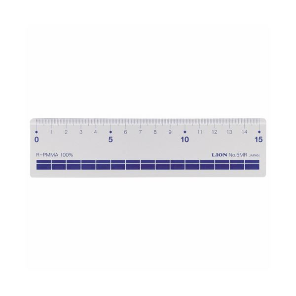 (まとめ) ライオン事務器 再生アクリル直線定規15cm No.5MR 1セット(10本) 【×10セット】 (代引不可)