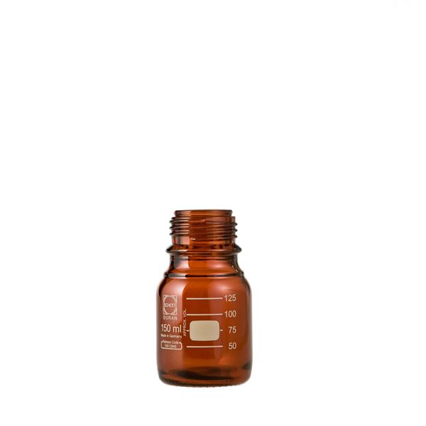 ねじ口びん(メジュームびん) 茶褐色 びんのみ 150mL 【017210-1504A】