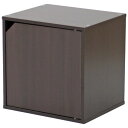 収納ボックス/ディスプレイラック 【扉付き ダークブラウン】 幅34.5cm キューブボックス CUBE BOX 組立品 〔リビング〕 (代引不可)(3)
