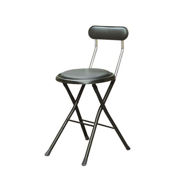 折りたたみ椅子 【同色6脚セット ブラック×ブラック】 幅33cm 日本製 スチールパイプ (代引不可)