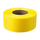 (まとめ)TANOSEE PPバンド 自動梱包機用 15mm×2500m 黄 1巻【×3セット】 (代引不可)