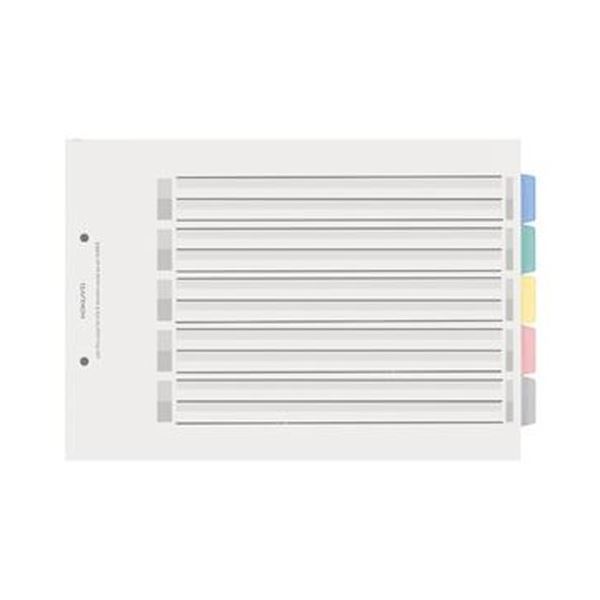 （まとめ）コクヨ カラー仕切カード（PP）ファイル用 A4ヨコ 2穴 5色 5山見出し+扉紙 シキ-P25 1セット..