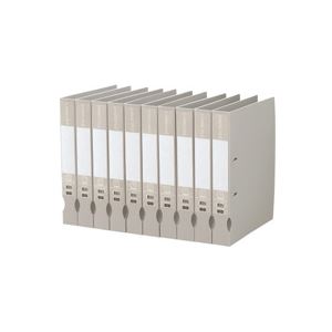 (まとめ) TANOSEE Dリングファイル（再生PP表紙） A4タテ 2穴 300枚収容 背幅43mm グレー 1セット（10冊） 【×5セット】 (代引不可)