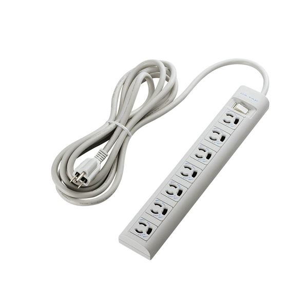 (まとめ) エレコム 抜け止めマグネット雷タップ集中スイッチ付 3P・7個口 3.0m T-Y053DA 1個 【×5セッ..