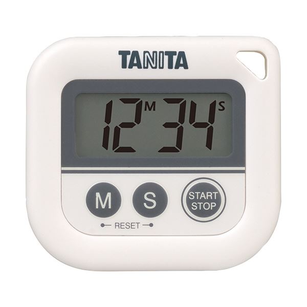 （まとめ）タニタ デジタルタイマー 丸洗いタイマー100分計 ホワイト TD-376N-WH 1個 【×5セット】