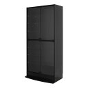 コレクションケース/収納棚 【ワイド ハイタイプ 本体 奥行39cm ブラック】 幅83.1cm 強化ガラス扉 棚板 【組立品】 (代引不可)(3)
