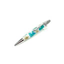 花柄 ボールペン/文房具 【紫陽花 水色】 パーカータイプ 芯:0.7mm 日本製 文具 オフィス用品 『Frower Pen』【送料無料】 (代引不可)