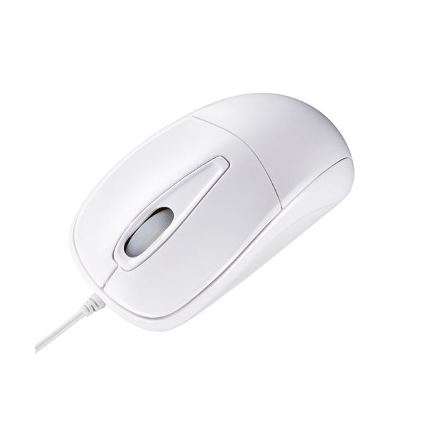 (まとめ) サンワサプライ 静音マウス 光学式 USB有線 ホワイト MA-122HW 1個 【×10セット】 (代引不可)